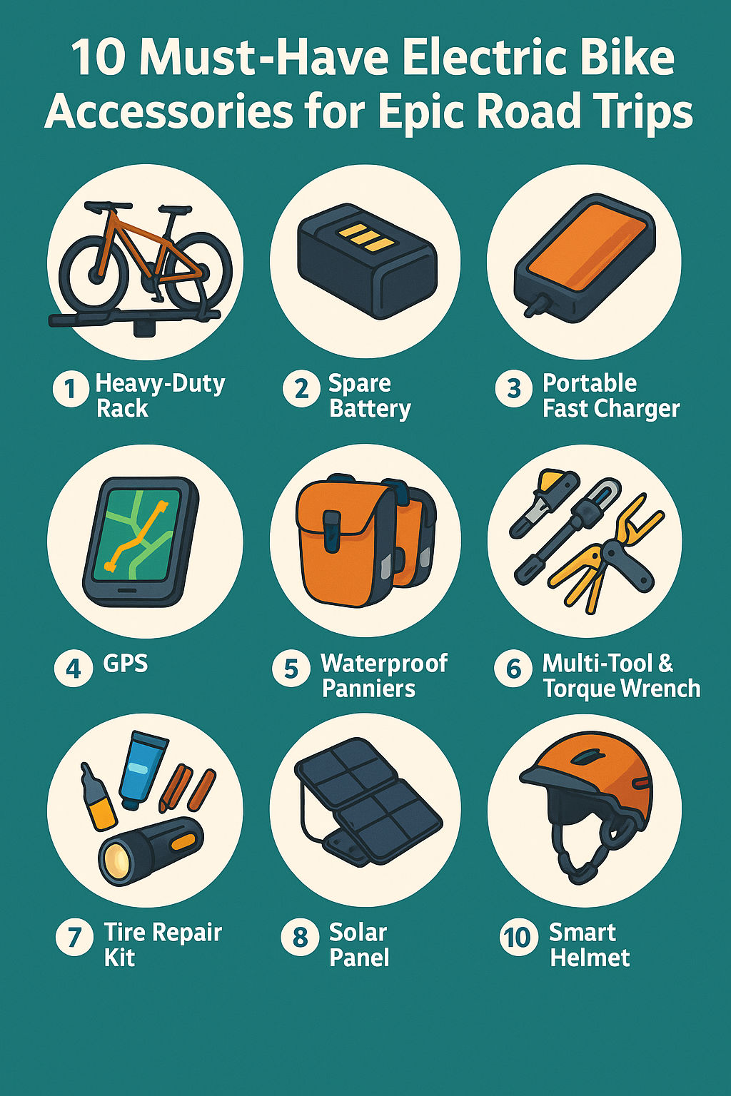 10 essential electric-bike travel accessories at a glance