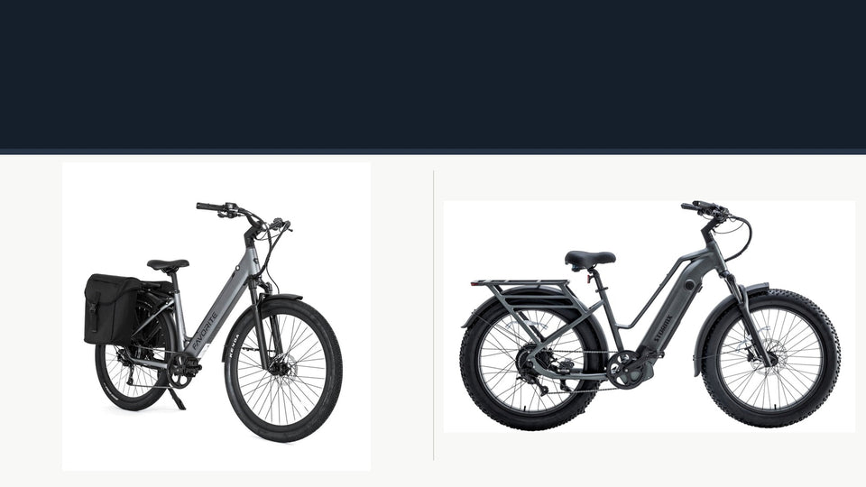 FavoriteBikes Hybrid CSC and StormX electric bikes shown side by side
