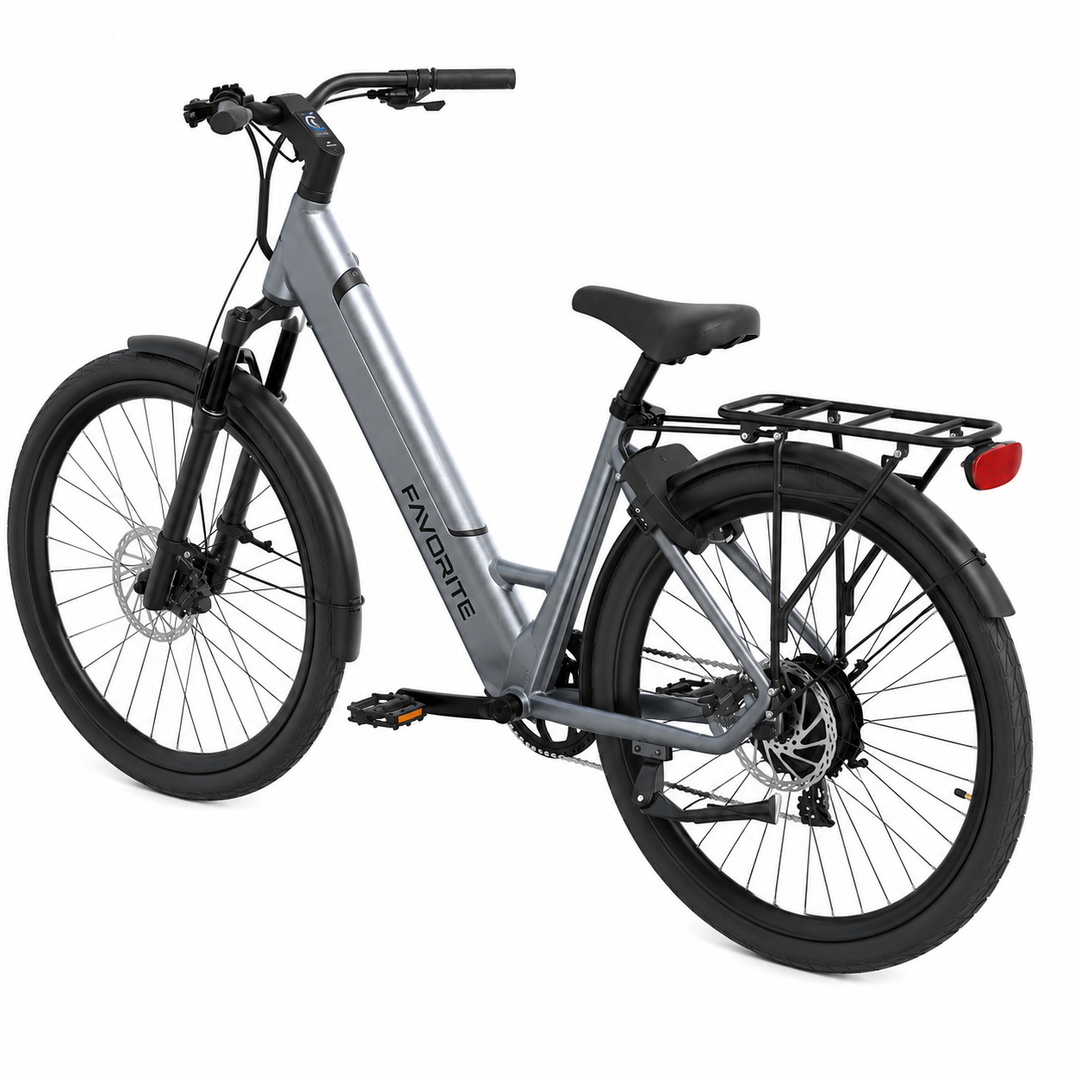 Hybrid E-Bike Rear Rack &amp; Light