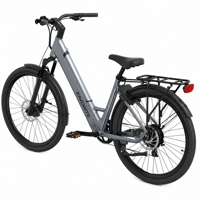 Hybrid E-Bike Rear Rack &amp; Light