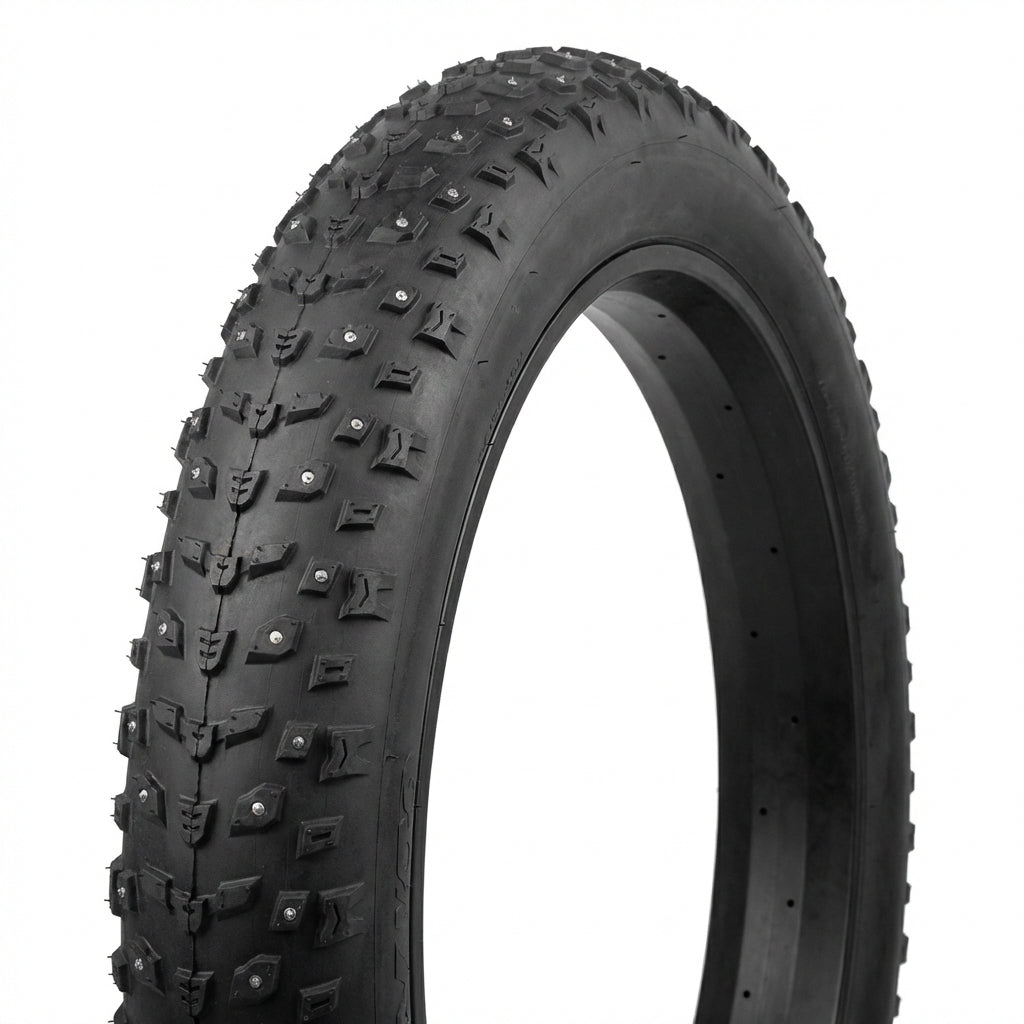 Studded winter fat tire 26x4.0 Snow Storm side view on white background