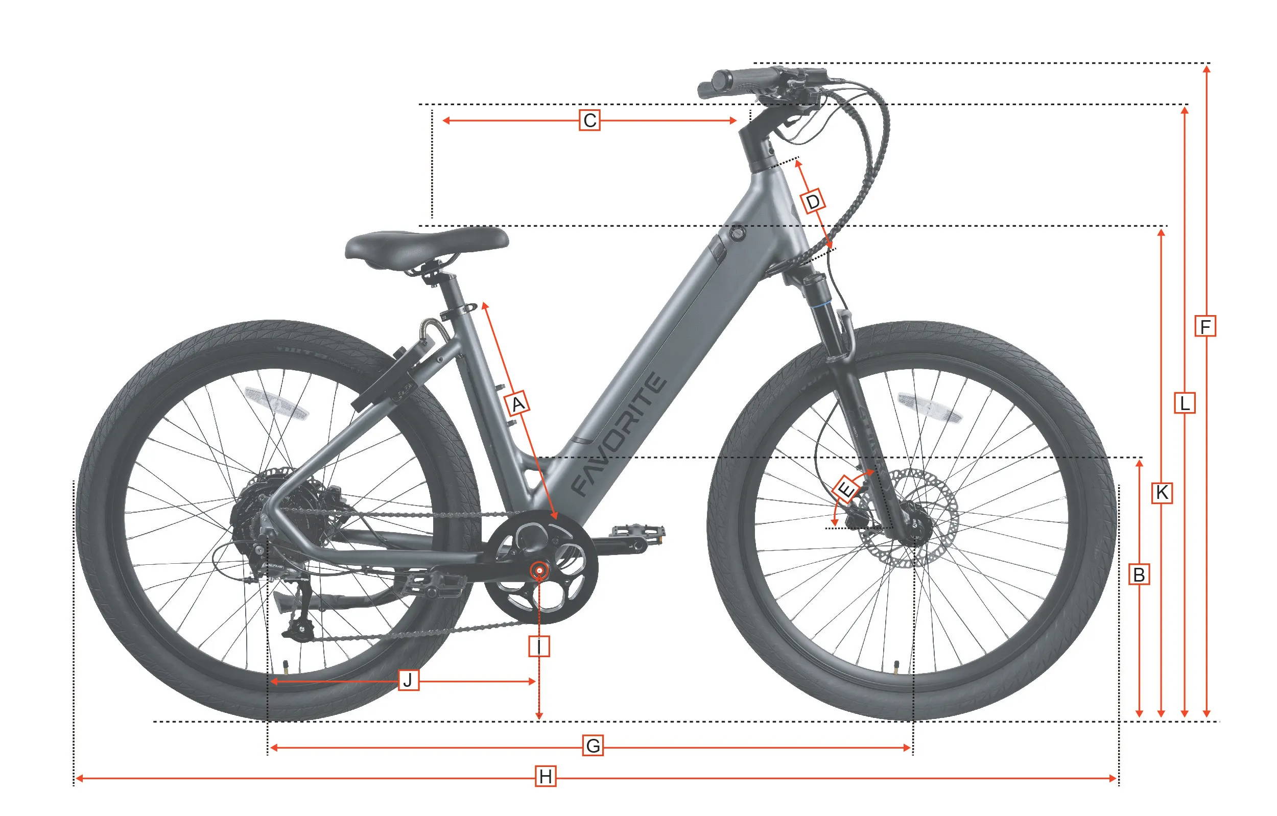 FavoriteBikes step-through geometry chart