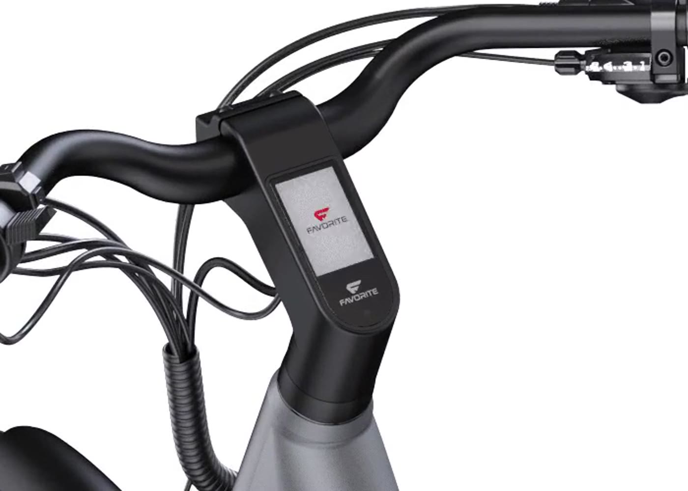 FavoriteBikes physical display integrated into the handlebar stem